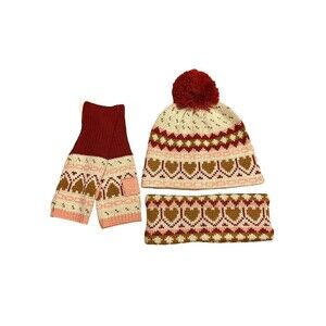 Urban Outfitters Womens Fair Isle Lot Beanie Headband Fingerless Mitten Set